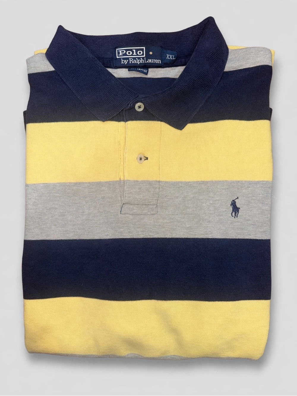 Ralph Lauren Horizontal Stripe Polo - Yellow, Navy, Gray